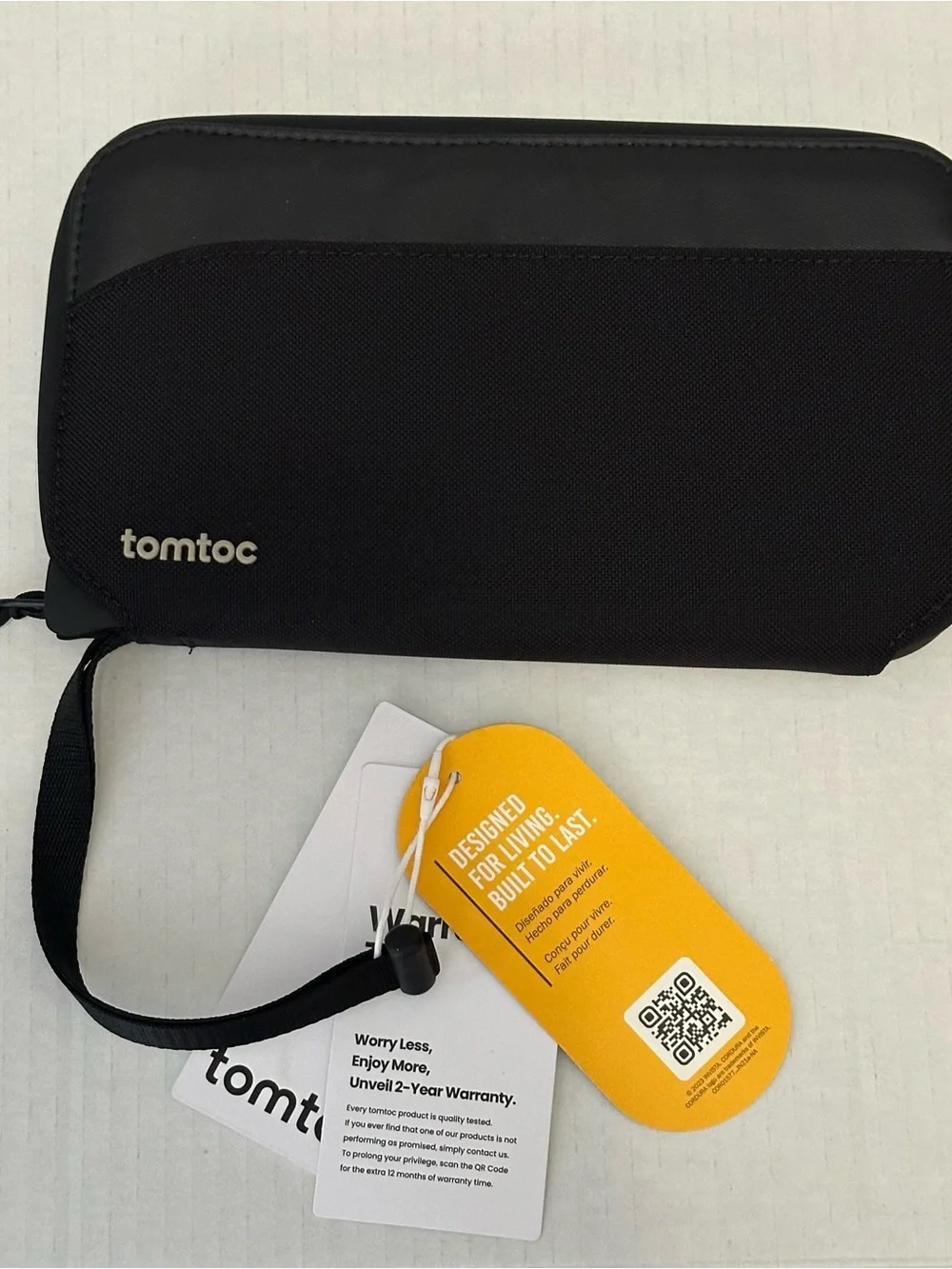 tomtoc Navigator T03 RFID Passport Holder Travel Wallet Cordura Black Wristlet